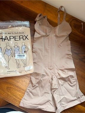 ShaperX Nude Full-Body Shapewear Bodysuit with Adjustable Straps